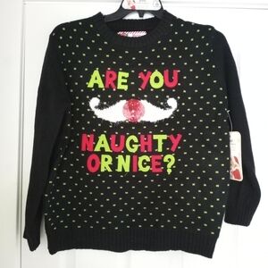 Christmas Sweater - Naughty or Nice size Medium